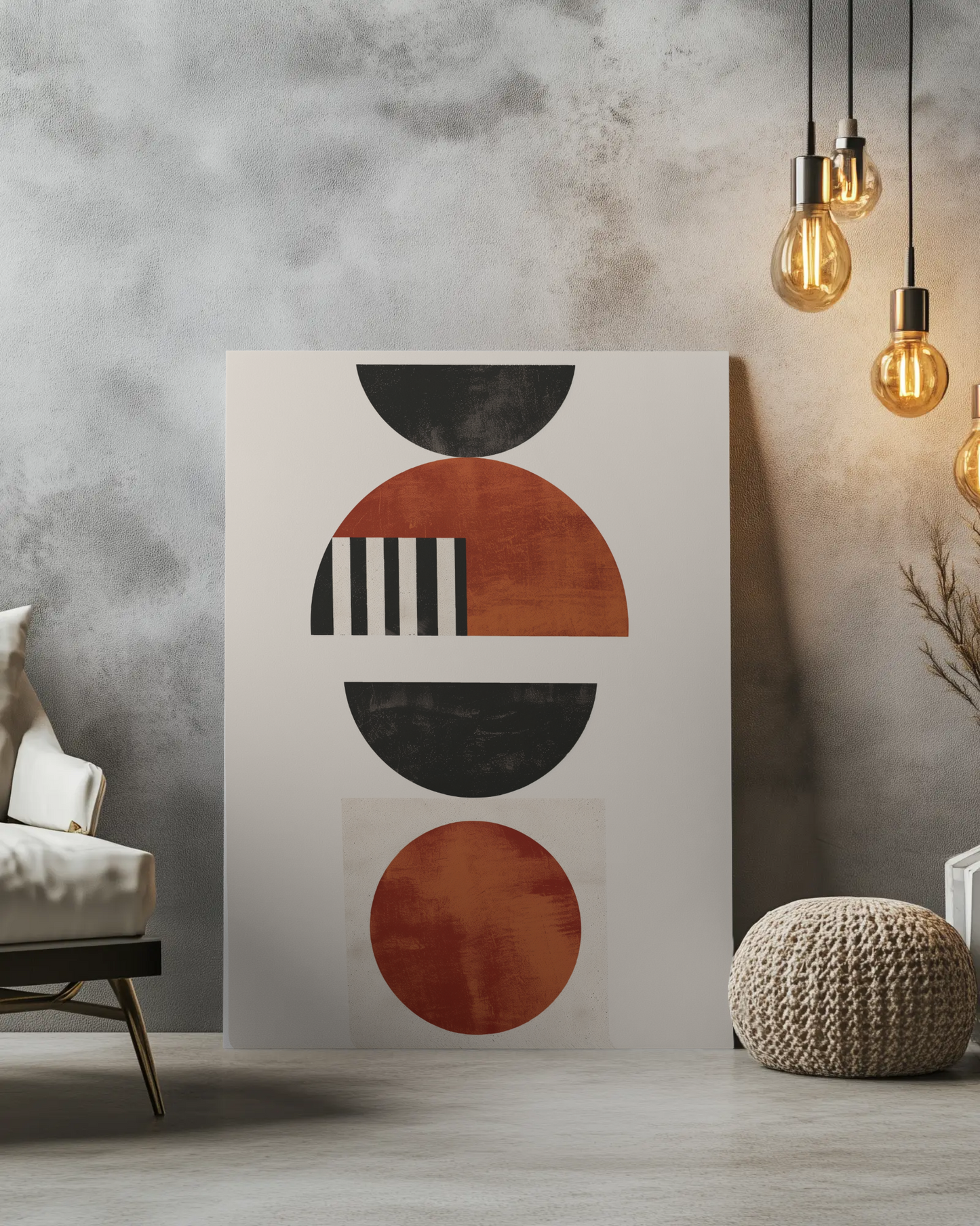 Geometric Totem I – “Balance” – Afro-Elegance Poster in Earth Tones