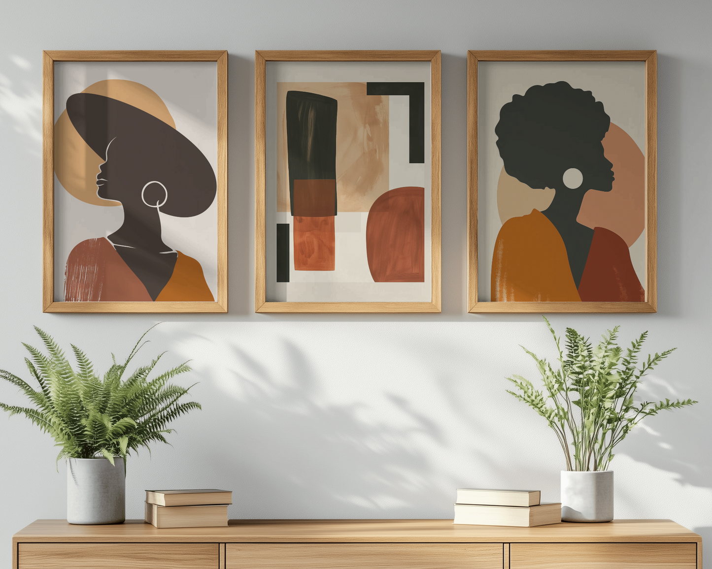 Abstract Poster “Raw Balance” – Geometric Forms in Earth & Black Tones