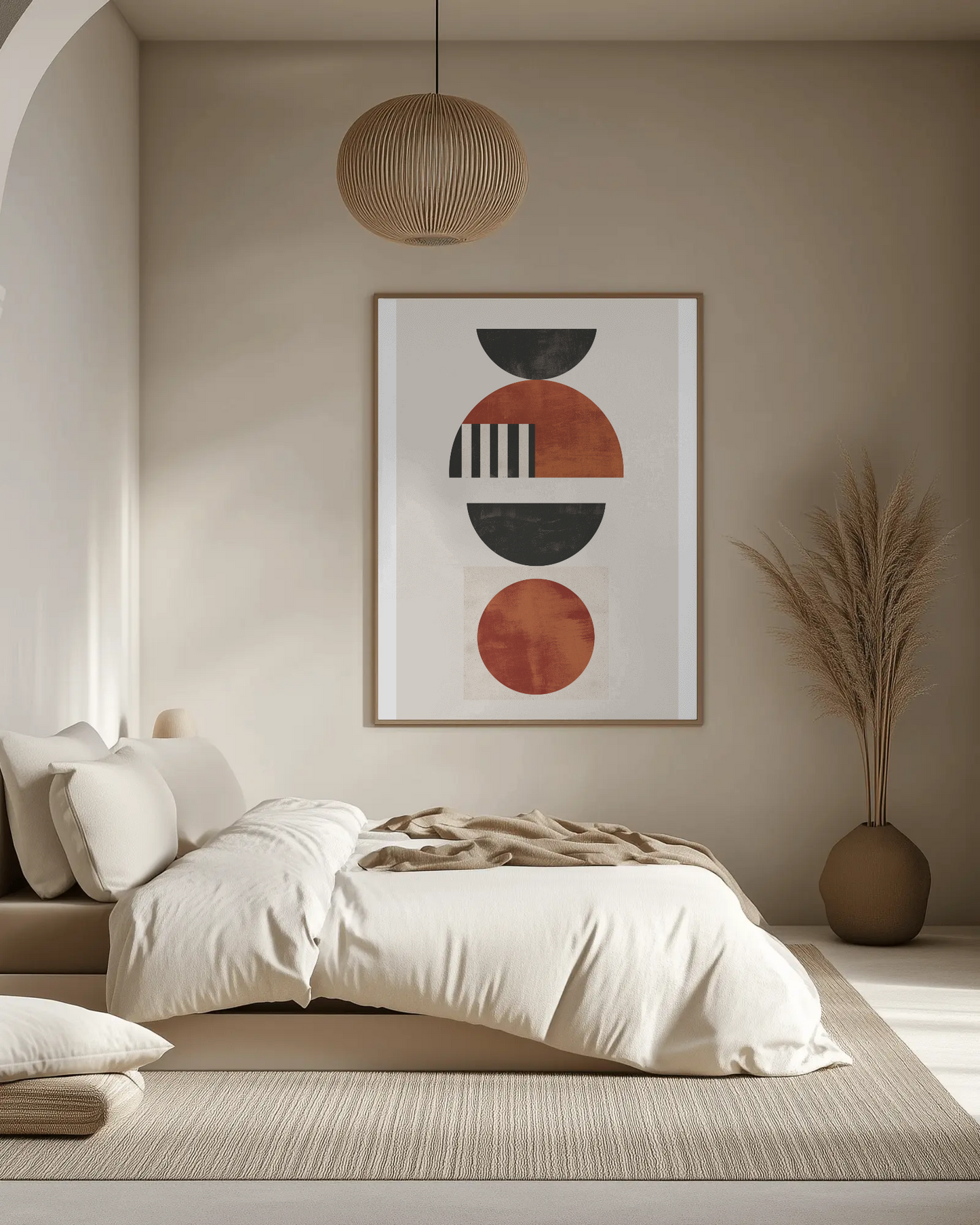 Geometric Totem I – “Balance” – Afro-Elegance Poster in Earth Tones