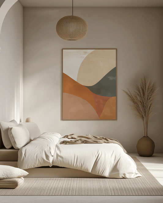 Abstract Poster “Earth Dunes” – Minimalist Geometric Landscape in Natural Tones