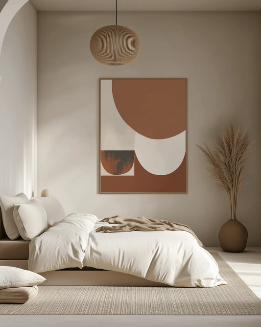 Abstract Poster “Earth Totem” – Refined Geometric Shapes in Warm Tones