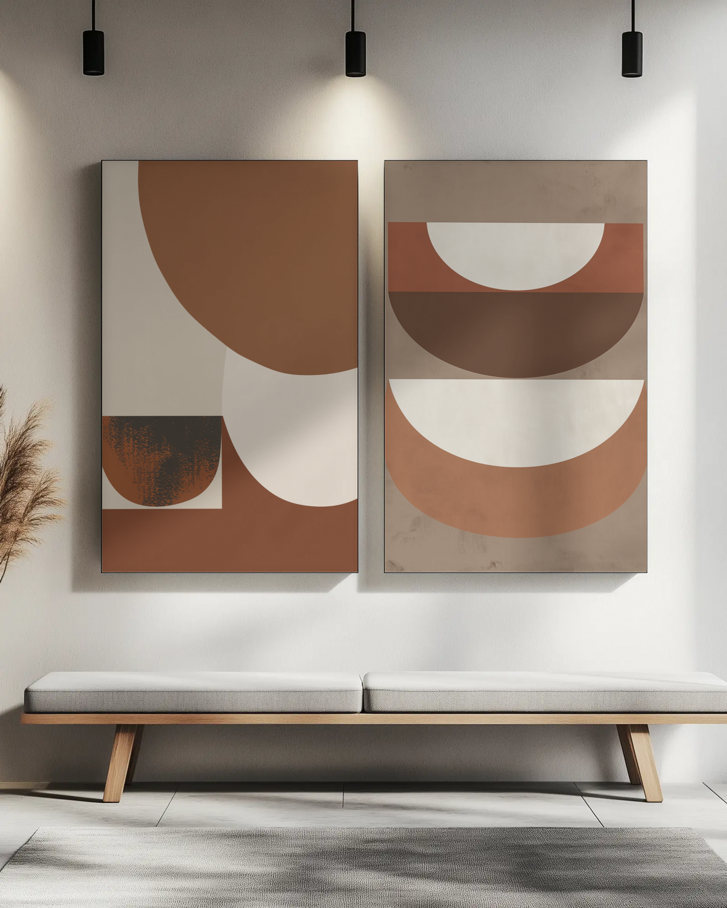 Abstract Poster “Earth Totem” – Refined Geometric Shapes in Warm Tones